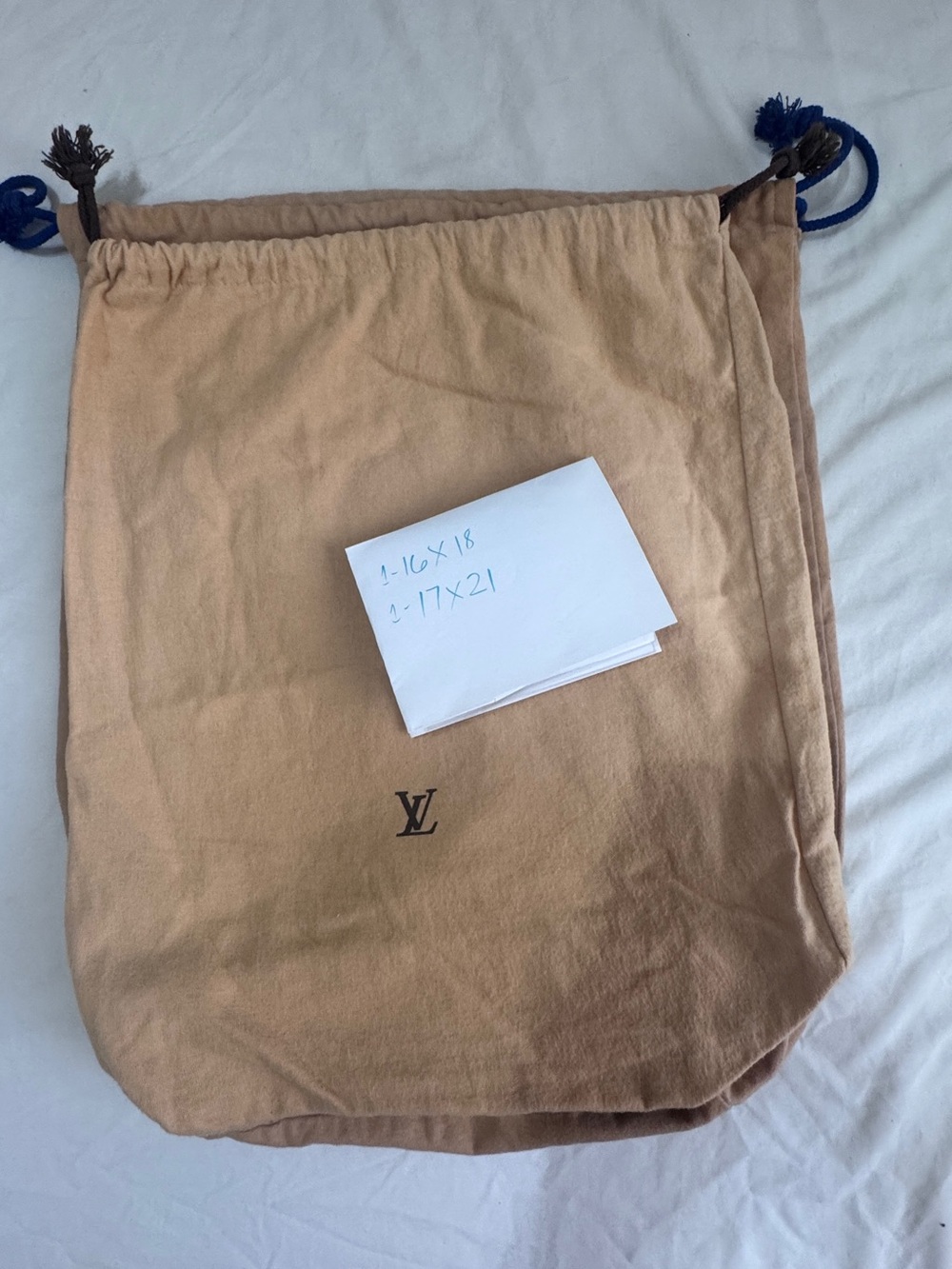 Bundle Louis Vuitton Beige/Tan Drawstring Dust Bag with LV Logo